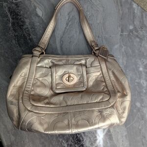 Coach Metallic Gold Shoulder Bag
